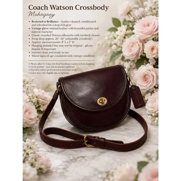 Beautifully Restored Coach Watson Crossbody – Mahogany - Picture 9 of 9